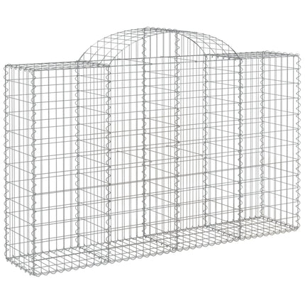 Gabioner bågformade 2 st 200x50x120/140 cm galvaniserat järn
