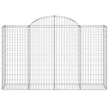 Gabioner bågformade 9 st 200x50x120/140 cm galvaniserat järn