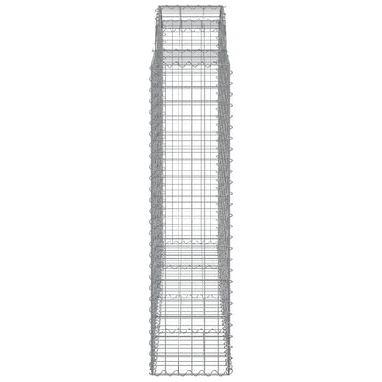 Gabioner bågformade 5 st 200x50x160/180 cm galvaniserat järn