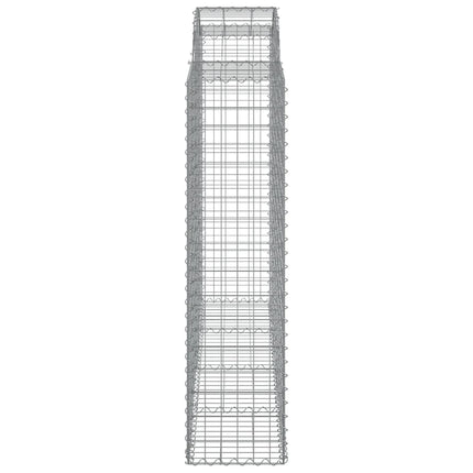 Gabioner bågformade 8 st 200x50x160/180 cm galvaniserat järn