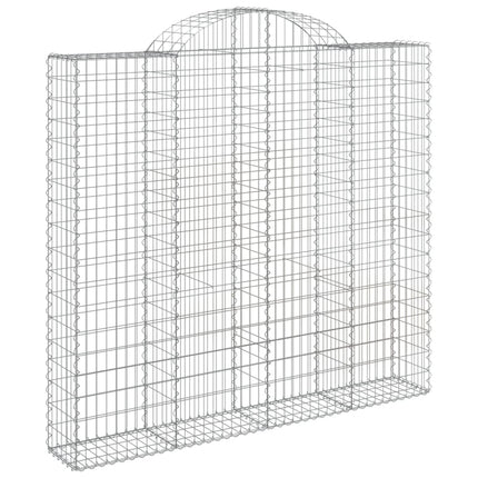 Gabioner bågformade 5 st 200x50x180/200 cm galvaniserat järn