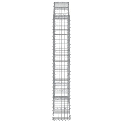 Gabioner bågformade 7 st 200x50x180/200 cm galvaniserat järn