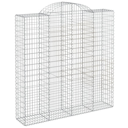 Gabioner bågformade 5 st 200x50x200/220 cm galvaniserat järn