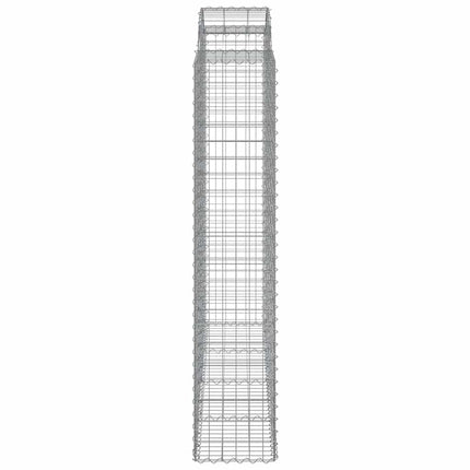Gabioner bågformade 9 st 200x50x200/220 cm galvaniserat järn