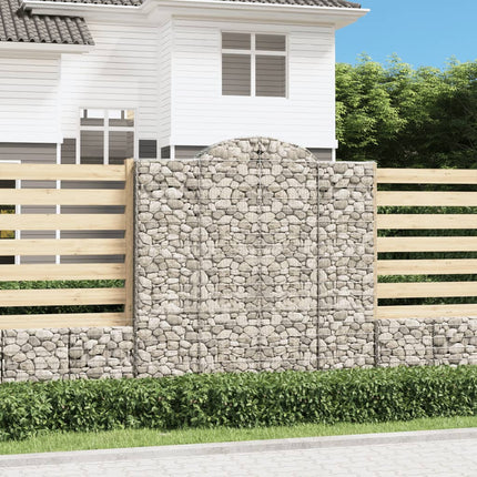 Gabioner bågformade 10 st 200x50x200/220 cm galvaniserat järn