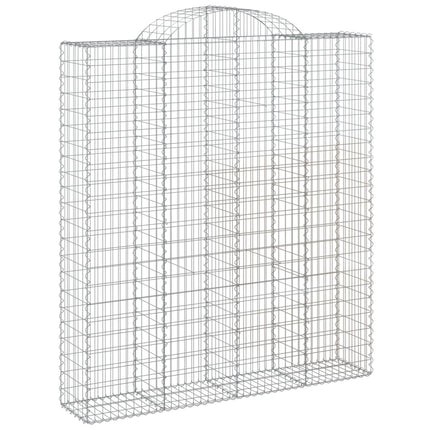 Gabioner bågformade 2 st 200x50x220/240 cm galvaniserat järn