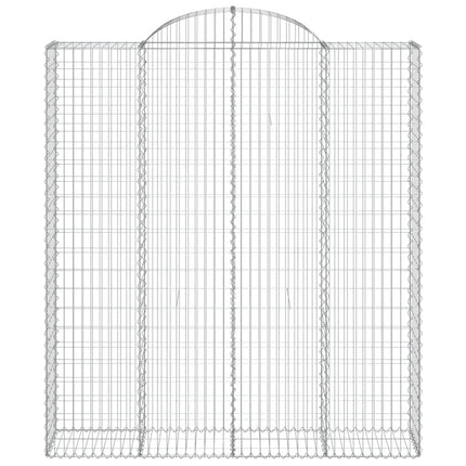 Gabioner bågformade 8 st 200x50x220/240 cm galvaniserat järn