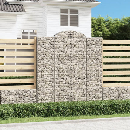 Gabioner bågformade 8 st 200x50x220/240 cm galvaniserat järn