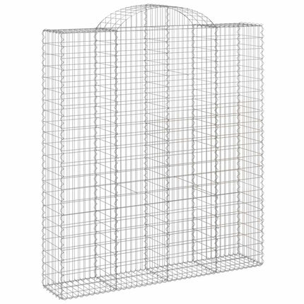 Gabioner bågformade 9 st 200x50x220/240 cm galvaniserat järn