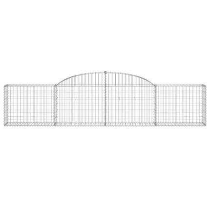 Gabioner bågformade 3 st 300x30x60/80 cm galvaniserat järn