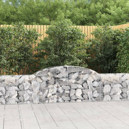 Gabioner bågformade 6 st 300x30x60/80 cm galvaniserat järn