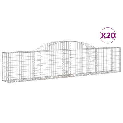 Gabioner bågformade 20 st 300x30x60/80 cm galvaniserat järn