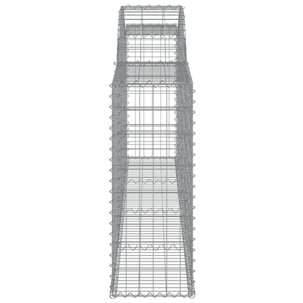 Gabioner bågformade 3 st 300x30x80/100 cm galvaniserat järn