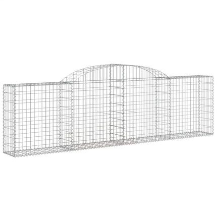 Gabioner bågformade 5 st 300x30x80/100 cm galvaniserat järn