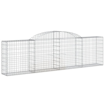 Gabioner bågformade 9 st 300x30x80/100 cm galvaniserat järn