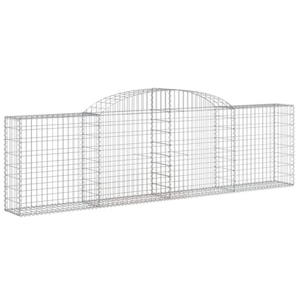 Gabioner bågformade 12 st 300x30x80/100 cm galvaniserat järn