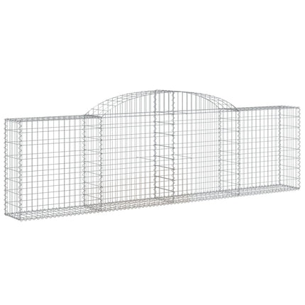 Gabioner bågformade 15 st 300x30x80/100 cm galvaniserat järn