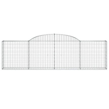 Gabioner bågformade 17 st 300x30x80/100 cm galvaniserat järn