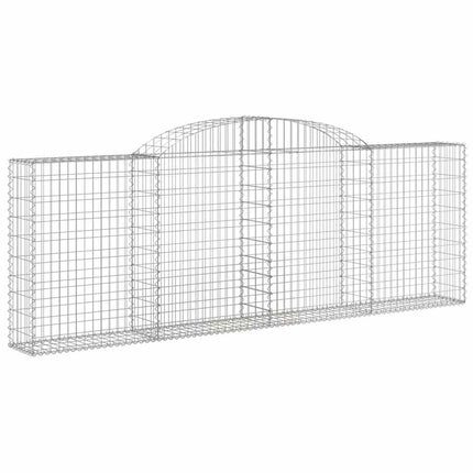 Gabioner bågformade 8 st 300x30x100/120 cm galvaniserat järn