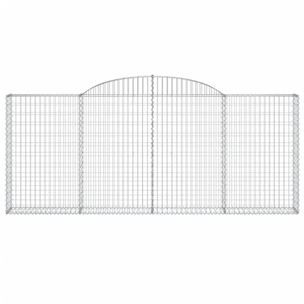 Gabioner bågformade 5 st 300x30x120/140 cm galvaniserat järn