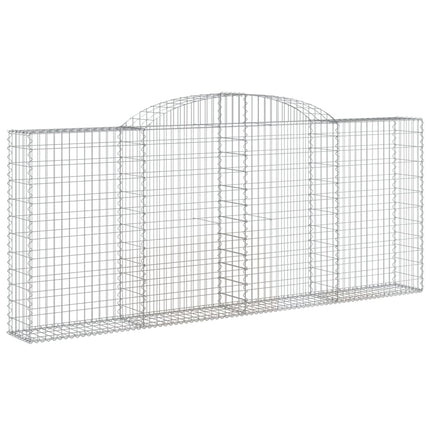 Gabioner bågformade 6 st 300x30x120/140 cm galvaniserat järn