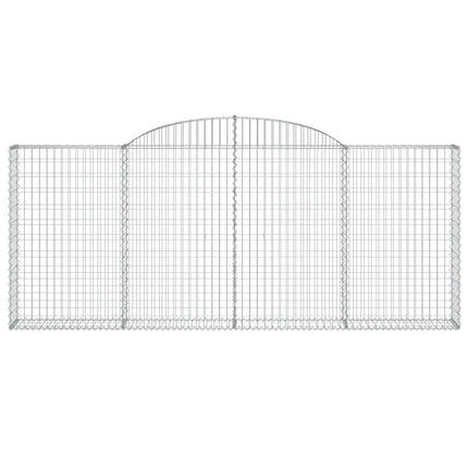Gabioner bågformade 10 st 300x30x120/140 cm galvaniserat järn