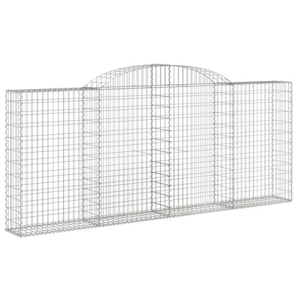Gabioner bågformade 12 st 300x30x120/140 cm galvaniserat järn