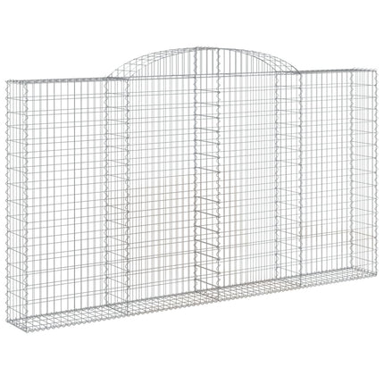 Gabioner bågformade 4 st 300x30x160/180 cm galvaniserat järn