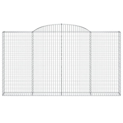 Gabioner bågformade 5 st 300x30x160/180 cm galvaniserat järn