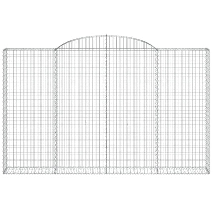 Gabioner bågformade 2 st 300x30x180/200 cm galvaniserat järn