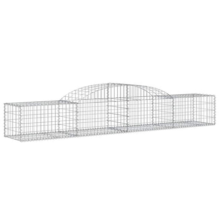Gabioner bågformad 2 st 300x50x40/60 cm galvaniserat järn