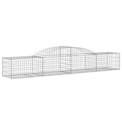 Gabioner bågformade 4 st 300x50x40/60 cm galvaniserat järn