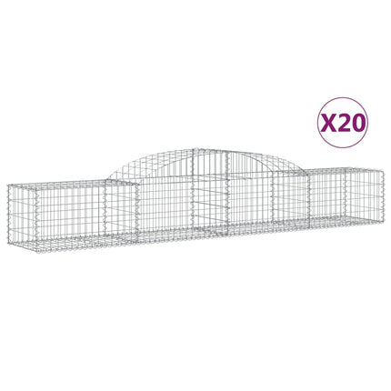 Gabioner bågformade 20 st 300x50x40/60 cm galvaniserat järn