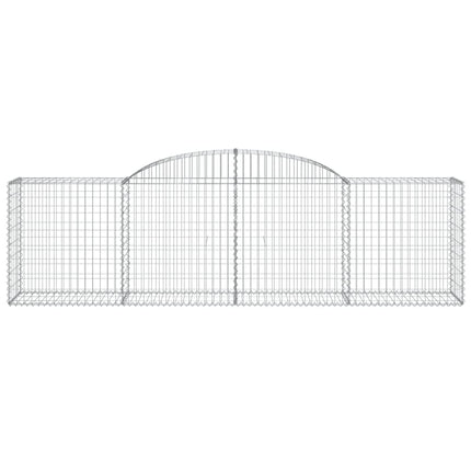 Gabioner bågformade 4 st 300x50x80/100 cm galvaniserat järn
