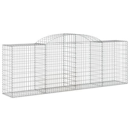 Gabioner bågformade 2 st 300x50x100/120 cm galvaniserat järn