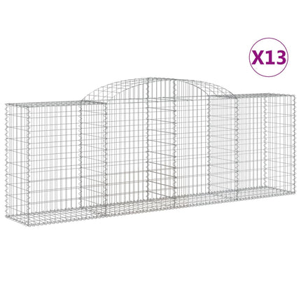 Gabioner bågformade 13 st 300x50x100/120 cm galvaniserat järn