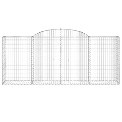 Gabioner bågformade 5 st 300x50x120/140 cm galvaniserat järn