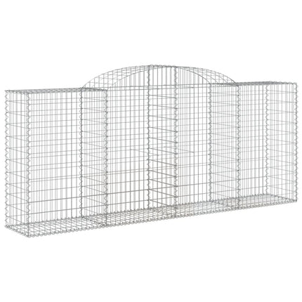 Gabioner bågformade 7 st 300x50x120/140 cm galvaniserat järn
