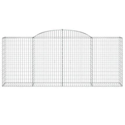 Gabioner bågformade 8 st 300x50x120/140 cm galvaniserat järn