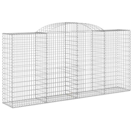 Gabioner bågformade 2 st 300x50x140/160 cm galvaniserat järn