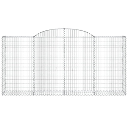 Gabioner bågformade 4 st 300x50x140/160 cm galvaniserat järn