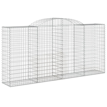 Gabioner bågformade 6 st 300x50x140/160 cm galvaniserat järn