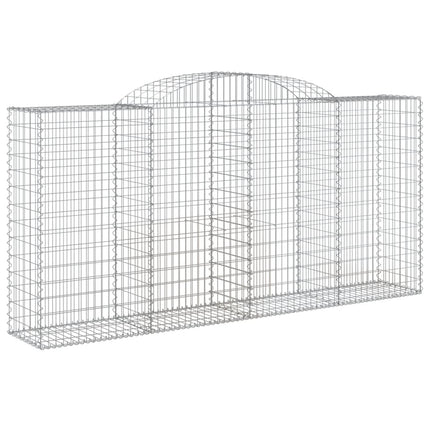 Gabioner bågformade 7 st 300x50x140/160 cm galvaniserat järn