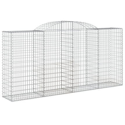 Gabioner bågformade 8 st 300x50x140/160 cm galvaniserat järn