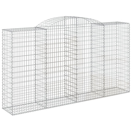 Gabioner bågformade 4 st 300x50x160/180 cm galvaniserat järn