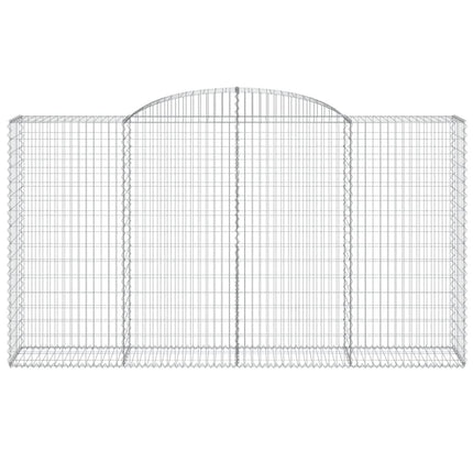 Gabioner bågformade 9 st 300x50x160/180 cm galvaniserat järn