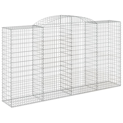Gabioner bågformade 12 st 300x50x160/180 cm galvaniserat järn