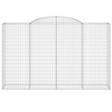 Gabioner bågformade 2 st 300x50x180/200 cm galvaniserat järn