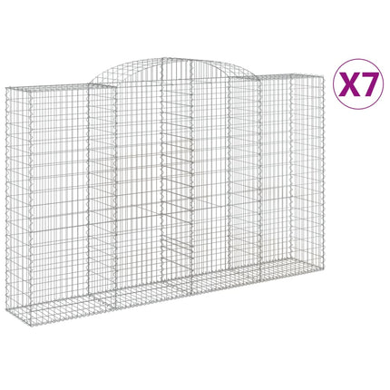 Gabioner bågformade 7 st 300x50x180/200 cm galvaniserat järn