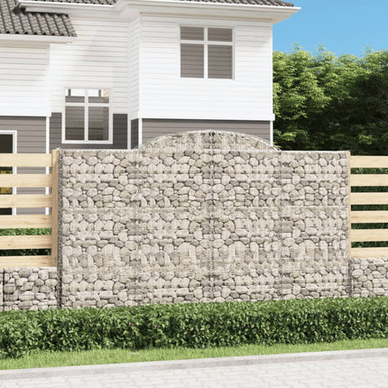 Gabioner bågformade 8 st 300x50x180/200 cm galvaniserat järn